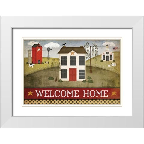 Welcome Home White Modern Wood Framed Art Print with Double Matting by Pugh, Jennifer