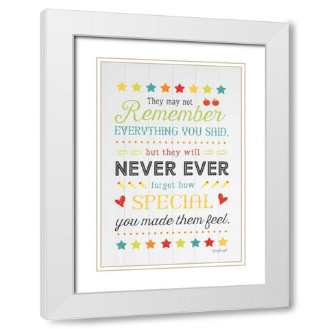 They May Not Remember Everything White Modern Wood Framed Art Print with Double Matting by Pugh, Jennifer
