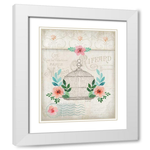 French Birdcage White Modern Wood Framed Art Print with Double Matting by Pugh, Jennifer