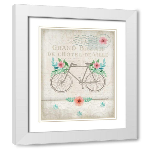 French Bike White Modern Wood Framed Art Print with Double Matting by Pugh, Jennifer