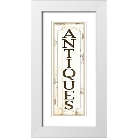 Antiques White Modern Wood Framed Art Print with Double Matting by Pugh, Jennifer