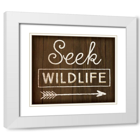 Seek Wildlife White Modern Wood Framed Art Print with Double Matting by Pugh, Jennifer