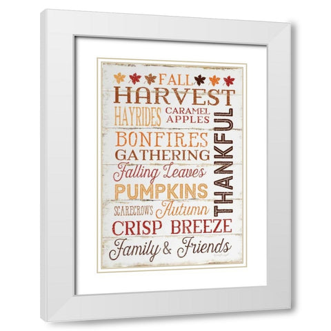 Fall Harvest White Modern Wood Framed Art Print with Double Matting by Pugh, Jennifer