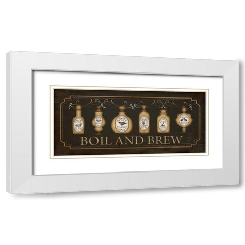 Boil and Brew White Modern Wood Framed Art Print with Double Matting by Pugh, Jennifer