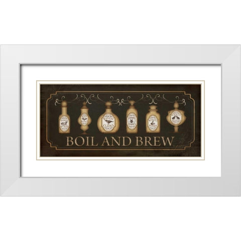 Boil and Brew White Modern Wood Framed Art Print with Double Matting by Pugh, Jennifer