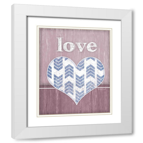 Love Heart White Modern Wood Framed Art Print with Double Matting by Pugh, Jennifer