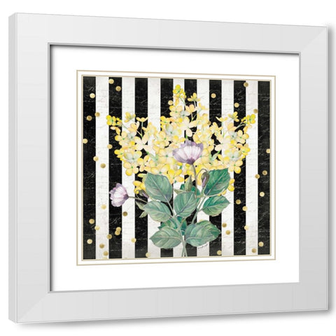 BW Floral IV White Modern Wood Framed Art Print with Double Matting by Pugh, Jennifer