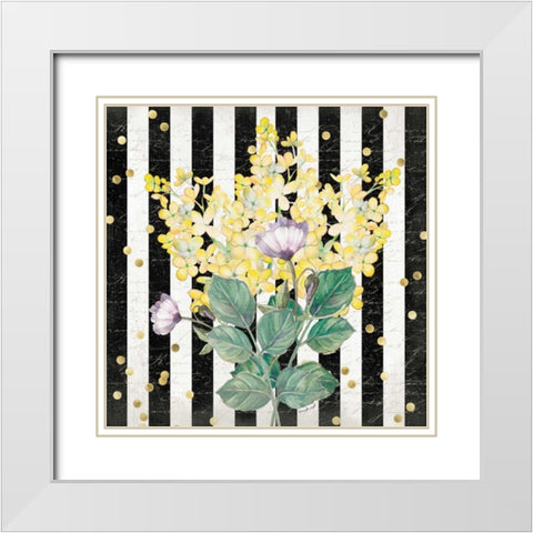 BW Floral IV White Modern Wood Framed Art Print with Double Matting by Pugh, Jennifer