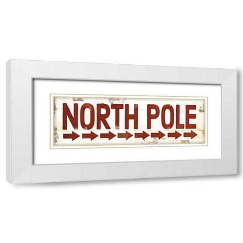 North Pole Christmas White Modern Wood Framed Art Print with Double Matting by Pugh, Jennifer