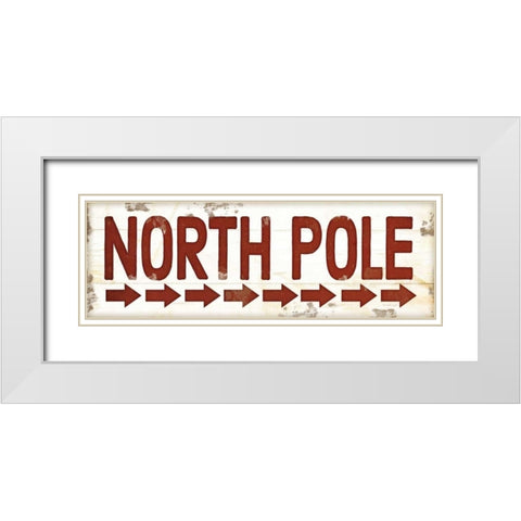 North Pole Christmas White Modern Wood Framed Art Print with Double Matting by Pugh, Jennifer