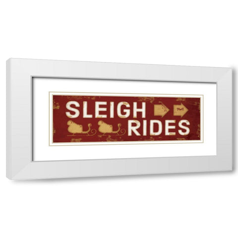 Sleigh Rides Christmas White Modern Wood Framed Art Print with Double Matting by Pugh, Jennifer