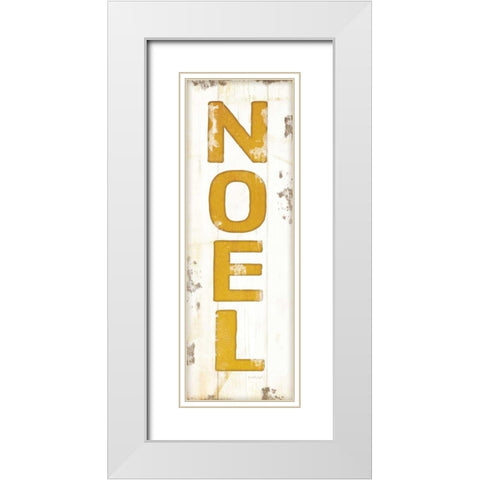Noel Christmas White Modern Wood Framed Art Print with Double Matting by Pugh, Jennifer