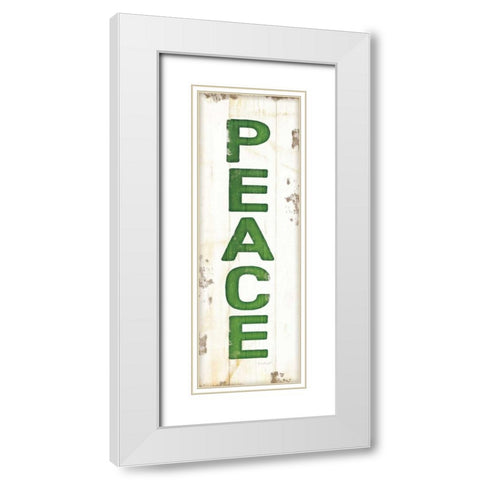 Peace Christmas White Modern Wood Framed Art Print with Double Matting by Pugh, Jennifer