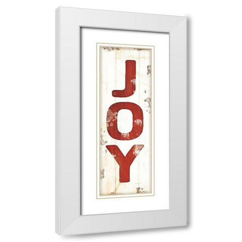 Joy Christmas White Modern Wood Framed Art Print with Double Matting by Pugh, Jennifer