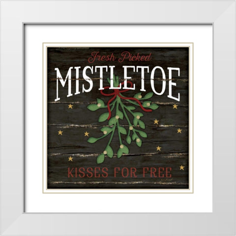 Mistletoe White Modern Wood Framed Art Print with Double Matting by Pugh, Jennifer