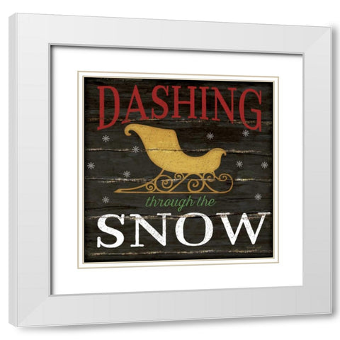 Dashing Through the Snow White Modern Wood Framed Art Print with Double Matting by Pugh, Jennifer