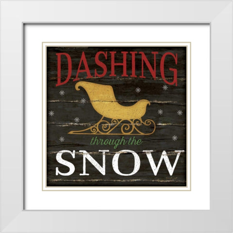 Dashing Through the Snow White Modern Wood Framed Art Print with Double Matting by Pugh, Jennifer