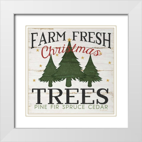 Farm Fresh Christmas Trees White Modern Wood Framed Art Print with Double Matting by Pugh, Jennifer