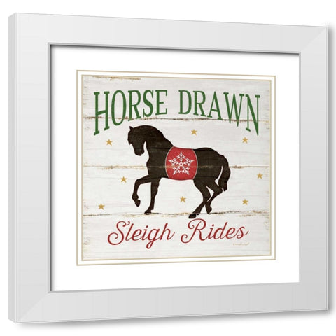 Horse Drawn Sleigh Rides White Modern Wood Framed Art Print with Double Matting by Pugh, Jennifer