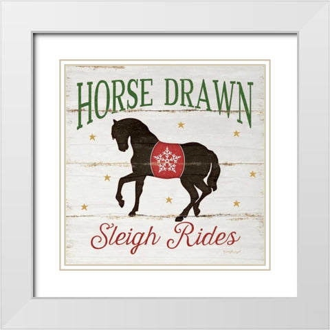 Horse Drawn Sleigh Rides White Modern Wood Framed Art Print with Double Matting by Pugh, Jennifer