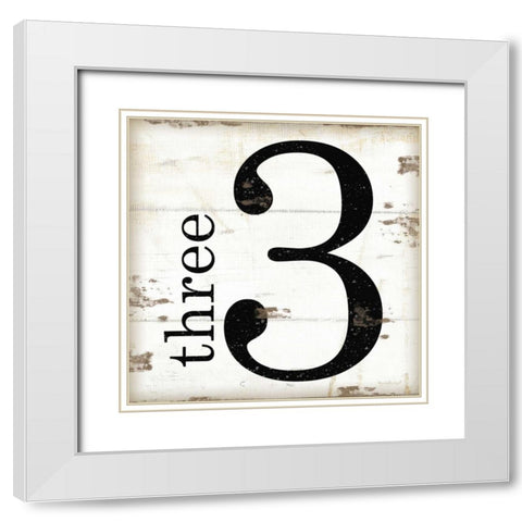 Farmhouse Three 3 White Modern Wood Framed Art Print with Double Matting by Pugh, Jennifer