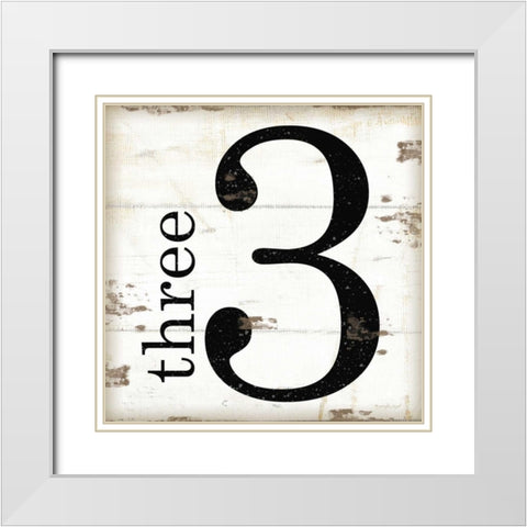 Farmhouse Three 3 White Modern Wood Framed Art Print with Double Matting by Pugh, Jennifer