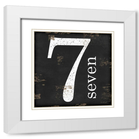 Farmhouse Seven 7 White Modern Wood Framed Art Print with Double Matting by Pugh, Jennifer