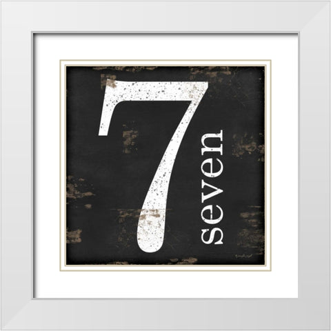 Farmhouse Seven 7 White Modern Wood Framed Art Print with Double Matting by Pugh, Jennifer