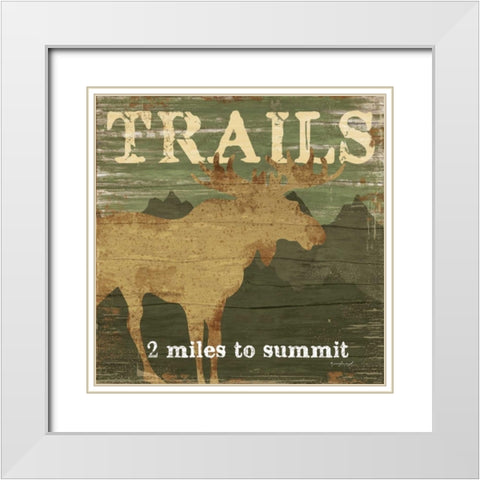 Trail White Modern Wood Framed Art Print with Double Matting by Pugh, Jennifer