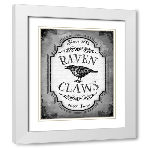 Raven Claws White Modern Wood Framed Art Print with Double Matting by Pugh, Jennifer