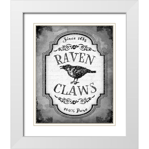 Raven Claws White Modern Wood Framed Art Print with Double Matting by Pugh, Jennifer