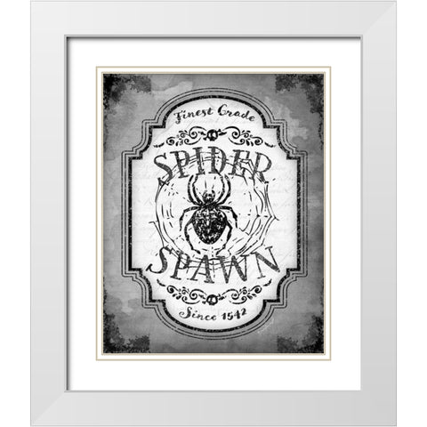 Spider Spawn White Modern Wood Framed Art Print with Double Matting by Pugh, Jennifer