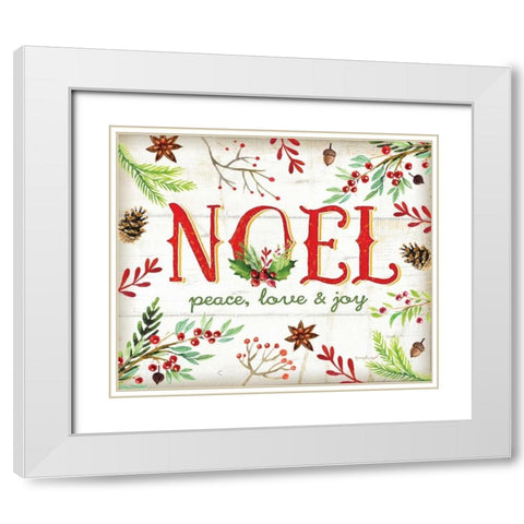 Noel White Modern Wood Framed Art Print with Double Matting by Pugh, Jennifer