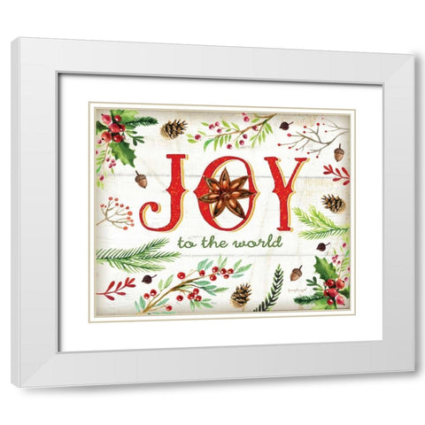 Joy White Modern Wood Framed Art Print with Double Matting by Pugh, Jennifer