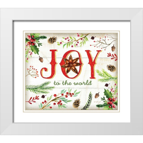 Joy White Modern Wood Framed Art Print with Double Matting by Pugh, Jennifer