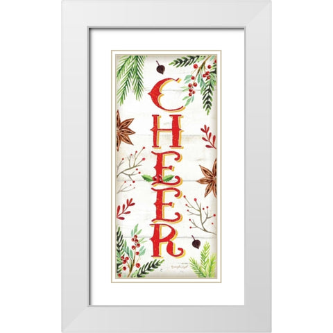 Cheer White Modern Wood Framed Art Print with Double Matting by Pugh, Jennifer