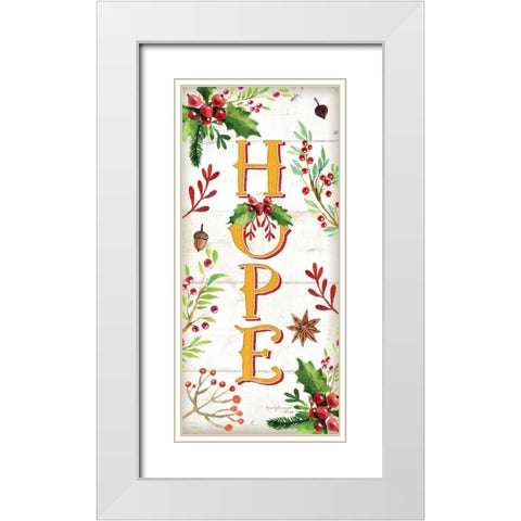 Hope White Modern Wood Framed Art Print with Double Matting by Pugh, Jennifer