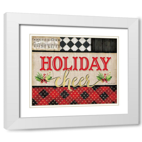 Holiday Cheer White Modern Wood Framed Art Print with Double Matting by Pugh, Jennifer