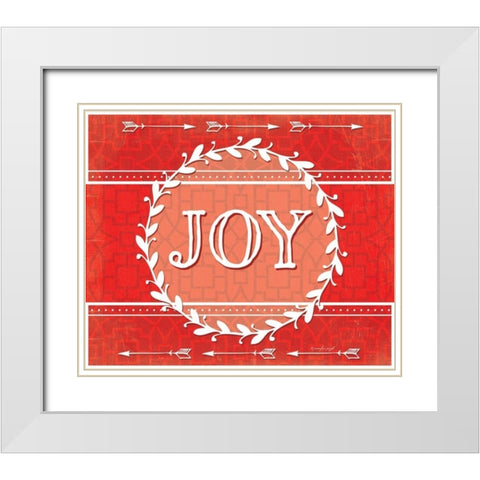 Joy White Modern Wood Framed Art Print with Double Matting by Pugh, Jennifer