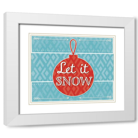 Let It Snow White Modern Wood Framed Art Print with Double Matting by Pugh, Jennifer