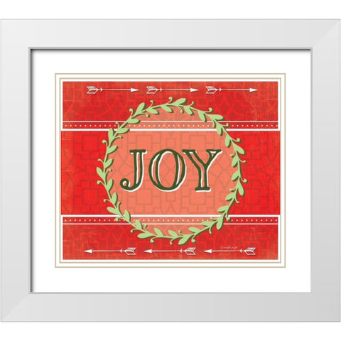 Joy White Modern Wood Framed Art Print with Double Matting by Pugh, Jennifer