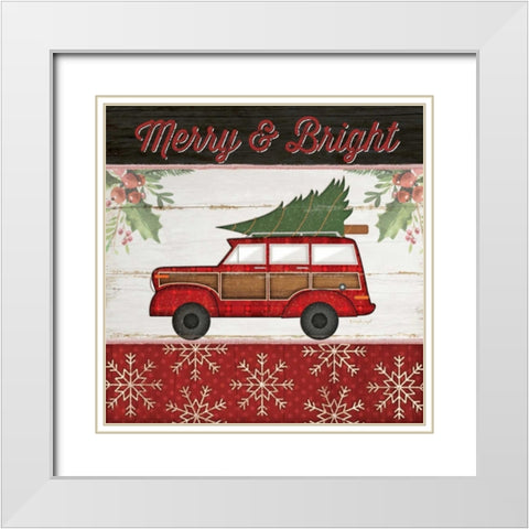 Merry and Bright White Modern Wood Framed Art Print with Double Matting by Pugh, Jennifer