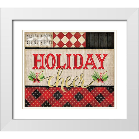 Holiday Cheer Plaid White Modern Wood Framed Art Print with Double Matting by Pugh, Jennifer