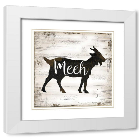 Farmhouse Goat White Modern Wood Framed Art Print with Double Matting by Pugh, Jennifer