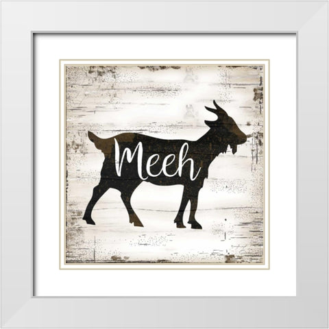 Farmhouse Goat White Modern Wood Framed Art Print with Double Matting by Pugh, Jennifer