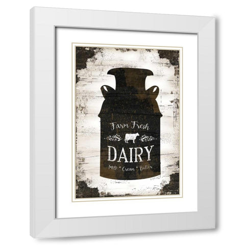 Farmhouse Milk Can White Modern Wood Framed Art Print with Double Matting by Pugh, Jennifer