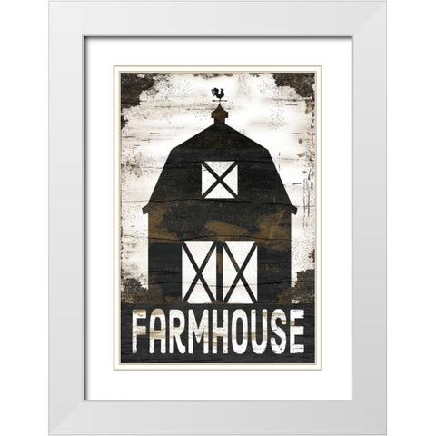 Farmhouse Barn White Modern Wood Framed Art Print with Double Matting by Pugh, Jennifer