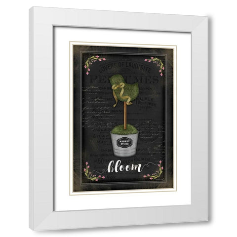 Topiary Chick White Modern Wood Framed Art Print with Double Matting by Pugh, Jennifer