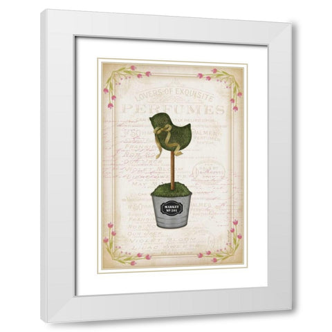 Topiary Chick White Modern Wood Framed Art Print with Double Matting by Pugh, Jennifer