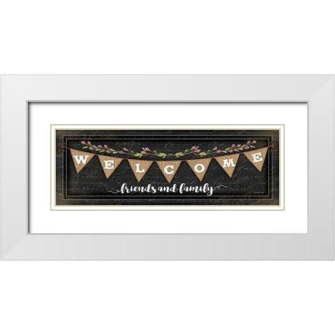 Welcome White Modern Wood Framed Art Print with Double Matting by Pugh, Jennifer